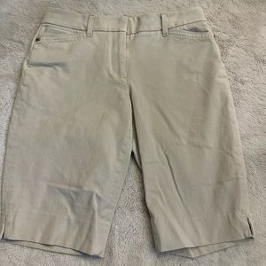 White House Black Market Tan Bermuda Shorts